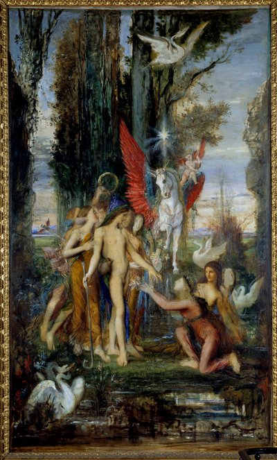 Yunan şair Hesiode (MÖ 8. yüzyıl) ve İlham Perileri Tablosu Gustave Moreau (1826-1898) 19. yüzyıl, 263 x 155 cm Paris, Musee Gustave Moreau by Gustave Moreau
