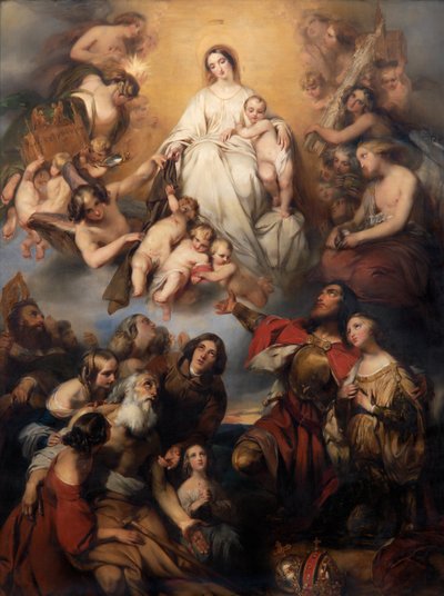 Our Lady of Mount Carmel (tuval üzerine yağlıboya) by Gustave or Gustaaf Wappers