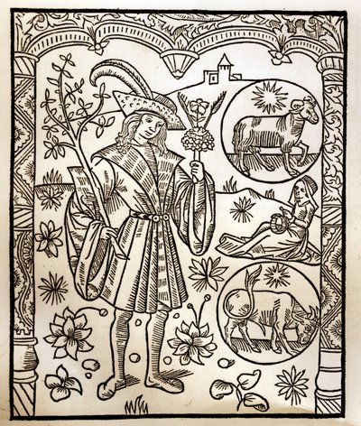 Çoban takvimi - Ayların Çalışmaları - Nisan - Guy Marchant (Guido Mercator) tarafından Troyes