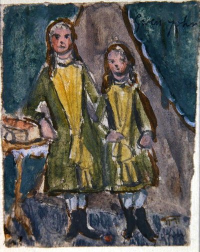 Victorian kız kardeşler (kağıt üzerine sulu boya) by Gwen John