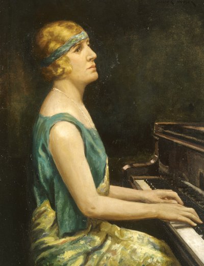 Marie Novello (tuval üzerine yağlıboya) by Gwynedd M. Hudson