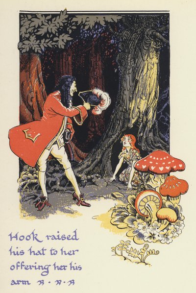 Peter Pan ve Wendy: Hook ona kolunu uzatarak şapkasını kaldırdı (renkli taş) by Gwynedd M. Hudson