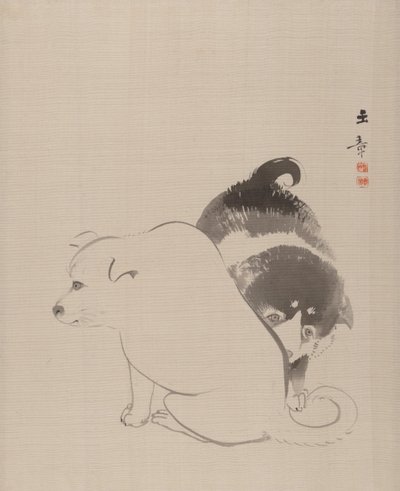 Bir Çift Köpek, 1868. by Gyokusho Kawabata