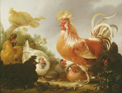 Bir manzarada horoz ve tavuklar, 1649 by Gysbert Hondecoeter