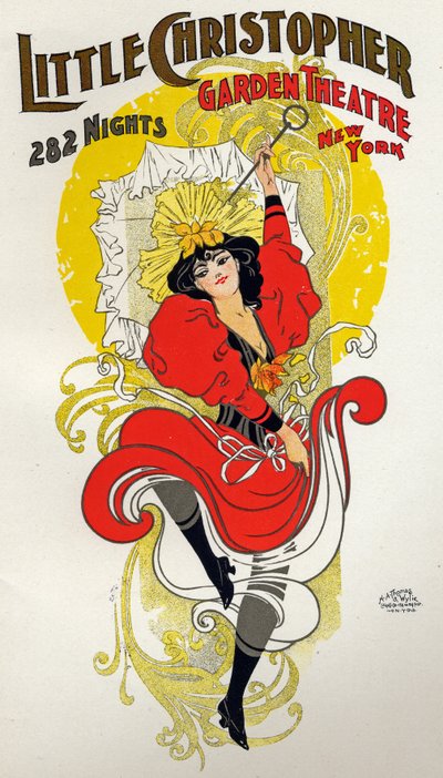 Eğlence. Dans. Cancan dansçı. Poster H.A. Thomas, Little Christopher Tiyatrosu