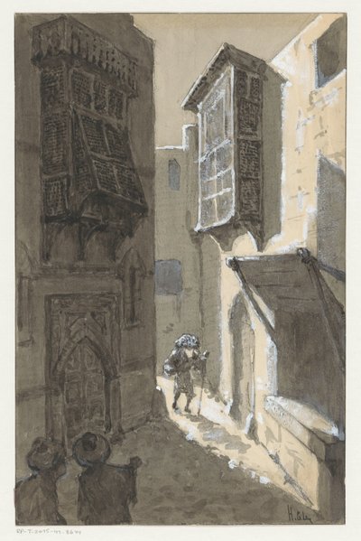 Sokakta bir paketi olan adam by H.C. Louwerse (signed by artist)