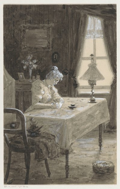 Mimi bir mektup yazar by H.C. Louwerse (signed by artist)