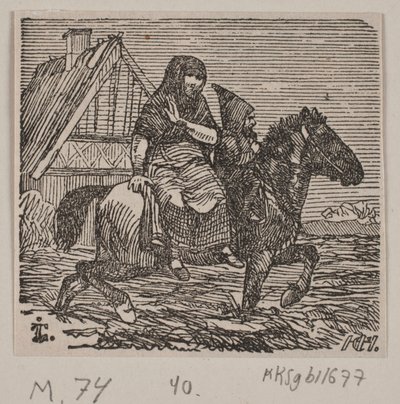 "Kuşun ve Trolün Annesi" için İllüstrasyon by H. C. Henneberg