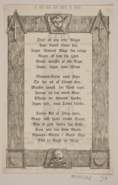 Melek başı, haç ve kafatası ile çerçeveleme by H. C. Henneberg