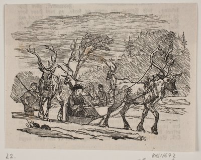 Ren geyiği ile kızak by H. C. Henneberg