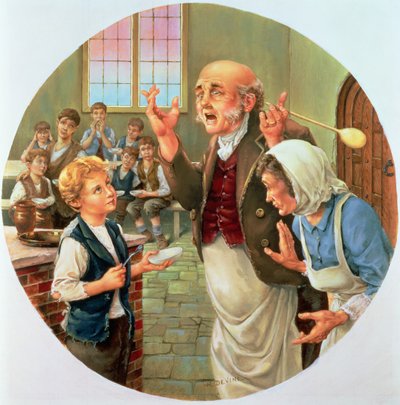 Oliver Twist, Charles Dickens Dünyasından daha fazlasını istiyor, daha sonra Spode plakası olarak yapıldı by H. Devine
