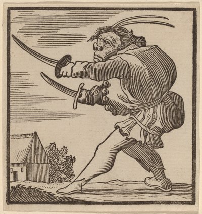 Kambur İki Kılıç Sallıyor by H. Numan after Jacques Callot