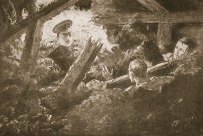 Teğmen C.F.H. Calvert, suya düşen bir mayın galerisinden iki adamı ortaya çıkarır ve kurtarır. by H. Ripperger