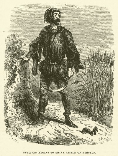 Gulliver kendini çok az düşünmeye başlar (gravür) by after Hablot Knight Browne