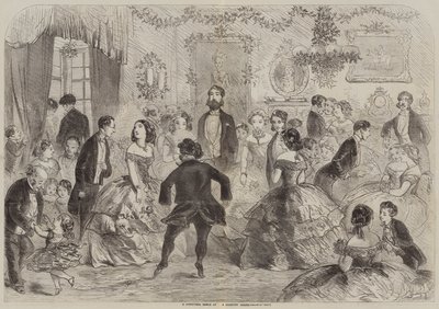Bir kır evinde bir Noel dansı by Hablot Knight Browne