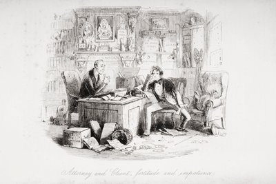 Avukat ve Müvekkil, metanet ve sabırsızlık, Charles Dickens (1812-70) tarafından 1853