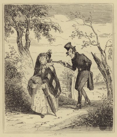 Bartlett Bayan Lewis'i vuruyor by Hablot Knight Browne
