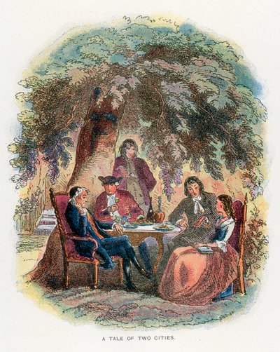 İki Şehrin Hikayesi için İllüstrasyon by Hablot Knight Browne