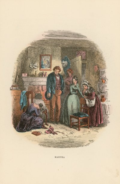 David Copperfield için İllüstrasyon by Hablot Knight Browne