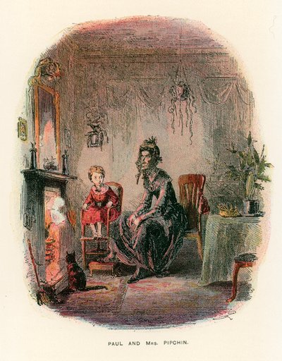 Dombey ve Oğul için İllüstrasyon by Hablot Knight Browne