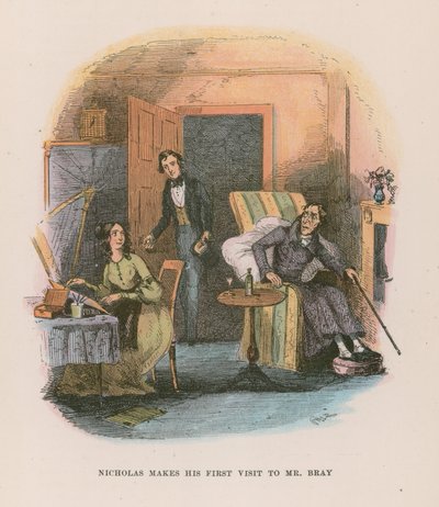 Nicholas Nickleby için İllüstrasyon by Hablot Knight Browne