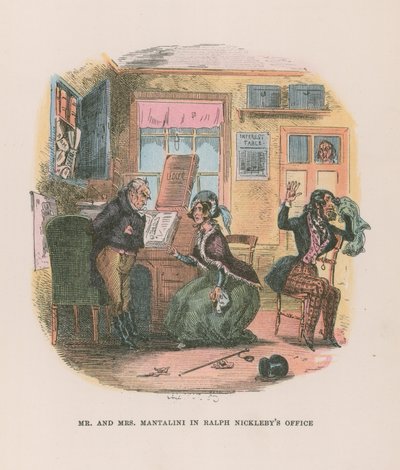 Nicholas Nickleby için İllüstrasyon by Hablot Knight Browne