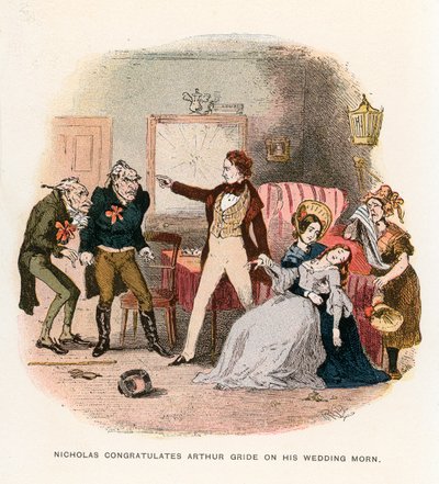 Nicholas Nickleby için İllüstrasyon by Hablot Knight Browne