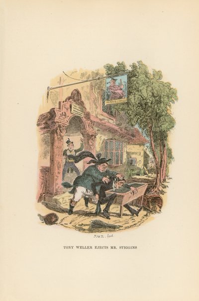 Pickwick Kağıtları için İllüstrasyon by Hablot Knight Browne