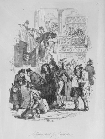 Nicholas Yorkshire için başlıyor, Charles Dickens (1812-70) tarafından 1839