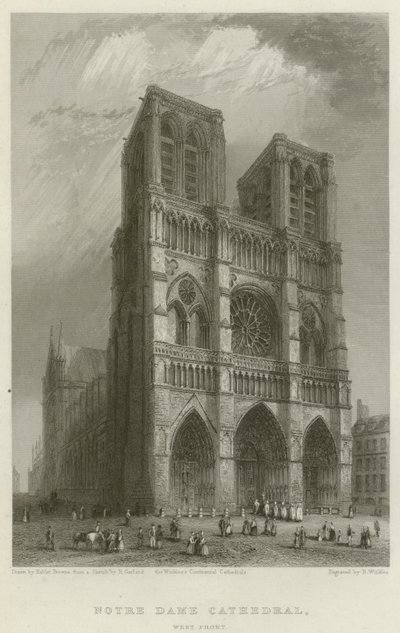 Notre Dame Katedrali, Batı Cephesi by Hablot Knight Browne