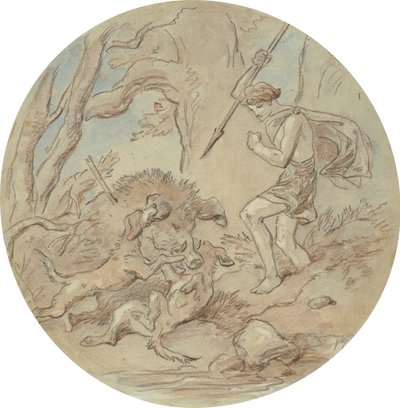 Venüs ve Adonis'i gösteren bir dizi plaka için on sekiz tasarımdan biri by Hablot Knight Browne