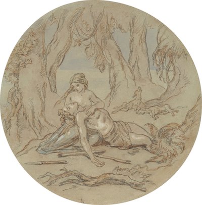Venüs ve Adonis'i gösteren bir dizi plaka için on sekiz tasarımdan biri by Hablot Knight Browne
