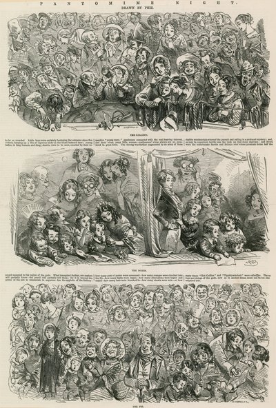 Pandomim Gecesi: Galeri, Kutular, Çukur (gravür) by Hablot Knight Browne