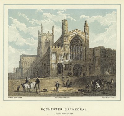 Rochester Katedrali, kuzey batı görünümü by Hablot Knight Browne