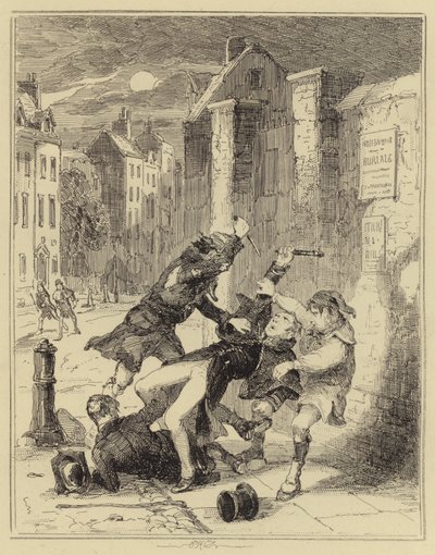 Smith bir polisi bıçaklıyor by Hablot Knight Browne