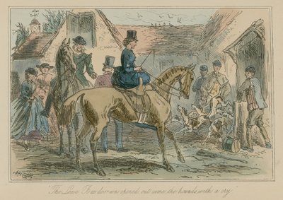 The loose barn door was opened, out came the hounds with a cry  by Hablot Knight Browne
