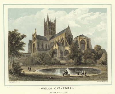 Wells Katedrali, güney doğu görünümü by Hablot Knight Browne