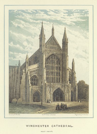Winchester Katedrali, batı cephesi by Hablot Knight Browne