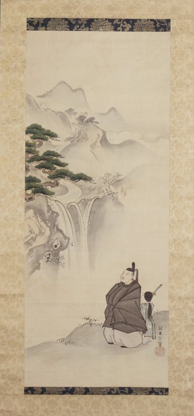 Yapı Şiiri (ipek üzerine mürekkep ve renk) by Hanabusa Itcho