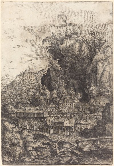 Su Değirmeni ile Peyzaj by Hanns Lautensack