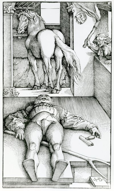 Uyuyan Damat ve Büyücü by Hans (after) Baldung Grien