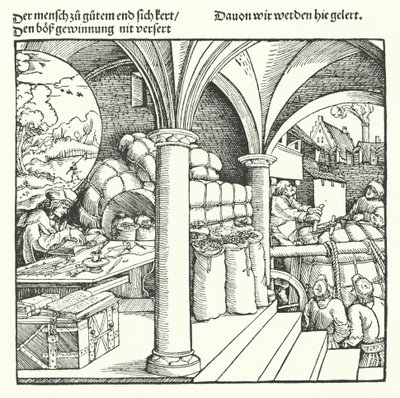 Tedbirli Tüccar (gravür) by Hans (after) Burgkmair