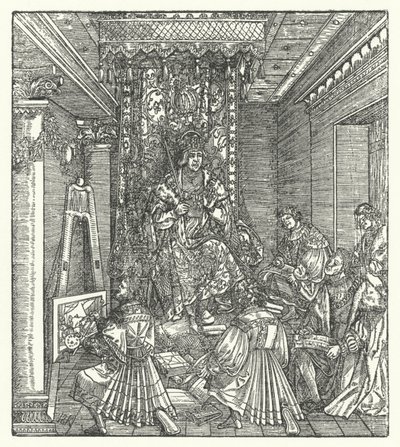Prens, görkemini ilan edenlerle (gravür) by Hans (after) Burgkmair