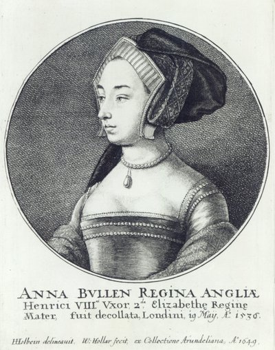 Wenceslaus Hollar tarafından kazınmış Anne Boleyn by Hans (after) Holbein the Younger