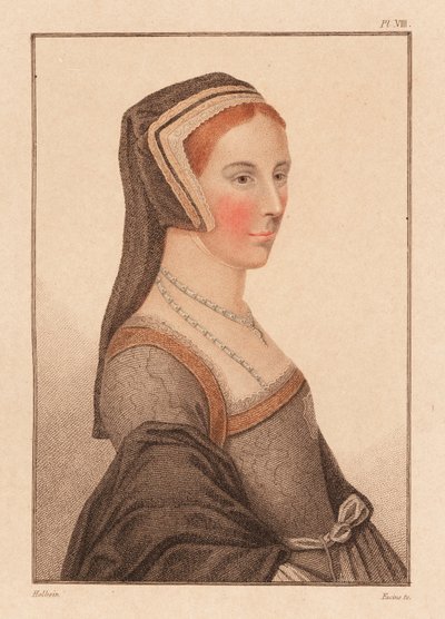 Anne Cresacre, 15 yaşında, Sir Thomas More'un koğuşu, 1812 (gravür) by Hans (after) Holbein the Younger