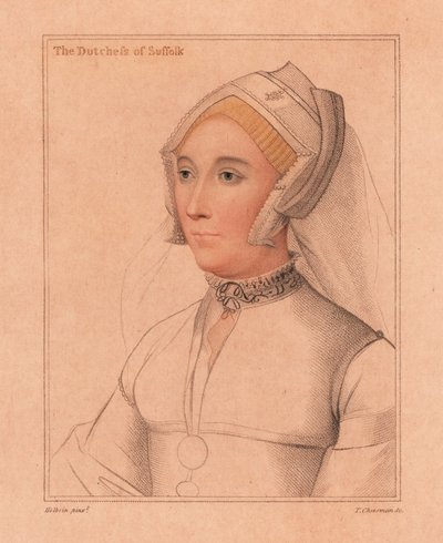 Catherine Brandon, Suffolk Düşesi., 1812 (gravür) by Hans (after) Holbein the Younger
