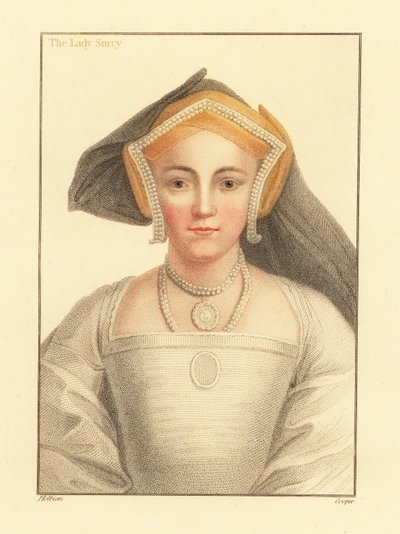Frances Howard, Surrey Kontesi., 1812 (gravür) by Hans (after) Holbein the Younger