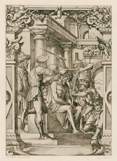 Dikenlerle taçlandırılmış İsa Mesih (gravür) by Hans (after) Holbein the Younger