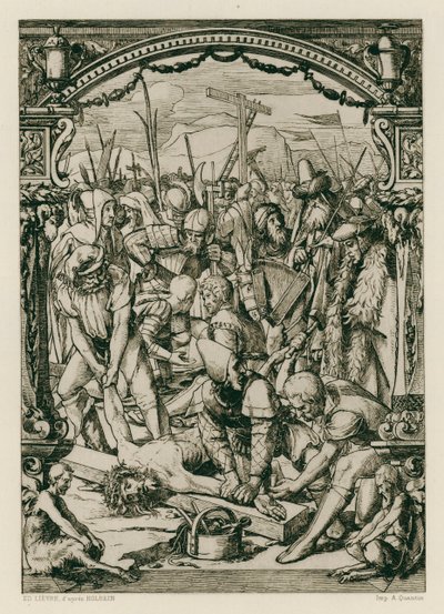 İsa Mesih, çarmıha gerilmiş (gravür) by Hans (after) Holbein the Younger