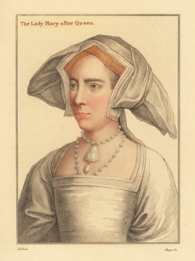 Leydi Mary, Kral Henry VIII'in kızı, 1812 (gravür) by Hans (after) Holbein the Younger